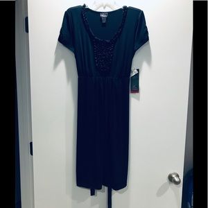Maternity dress navy blue Large oh baby motherhood